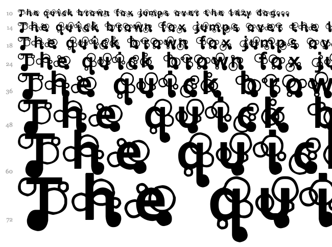 Three Ring Circus font waterfall